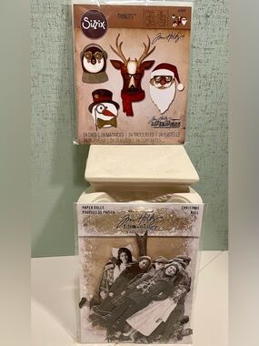 Sizzix Tim Holtz COOL YULE Holiday Thinlits & Christmas Noel Paper Doll Die Cuts